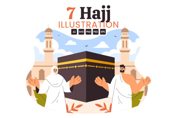 7 Hajj or Umrah Mabroor Illustration
