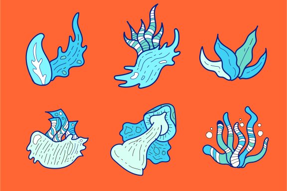 Doodle Ornament Set – Underwater Theme