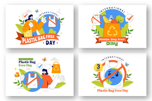 7 International Plastic Bag Free Day Illustration