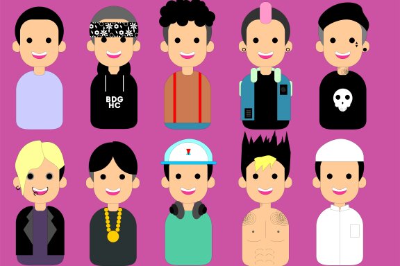 Flat Vector Avatar Set