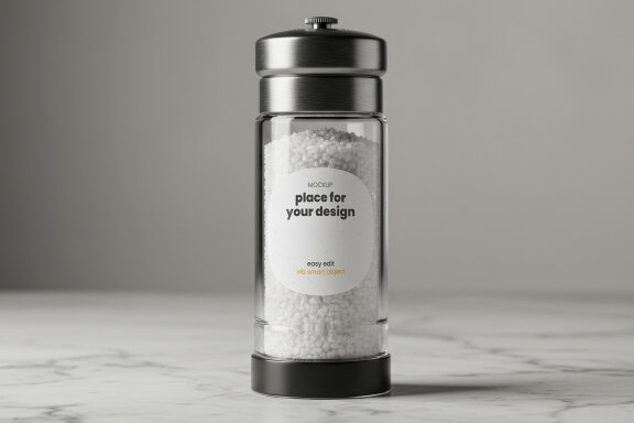 Salt and Pepper Grinder Packaging Label Mockups