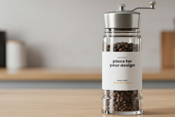 Salt and Pepper Grinder Packaging Label Mockups