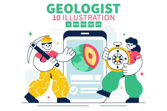 10 Geologist Soil Analysis Illustration