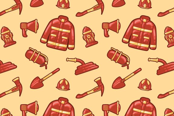 Firefighter Equipment Set | Cartoon Style Vector Pack