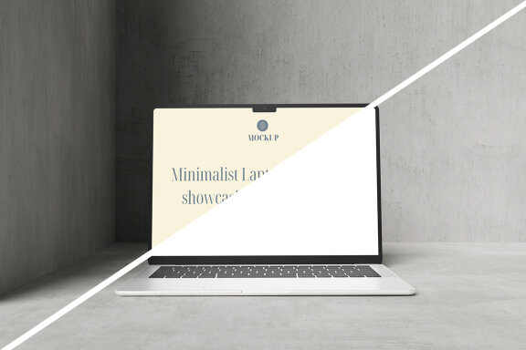 Front Minimalist Laptop FREE Mockup
