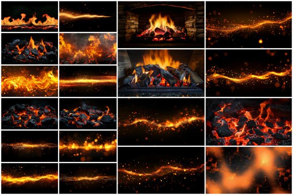 250+ Fire & Flames Background Animations Video Scenes
