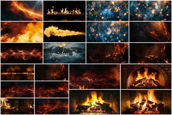 250+ Fire & Flames Background Animations Video Scenes