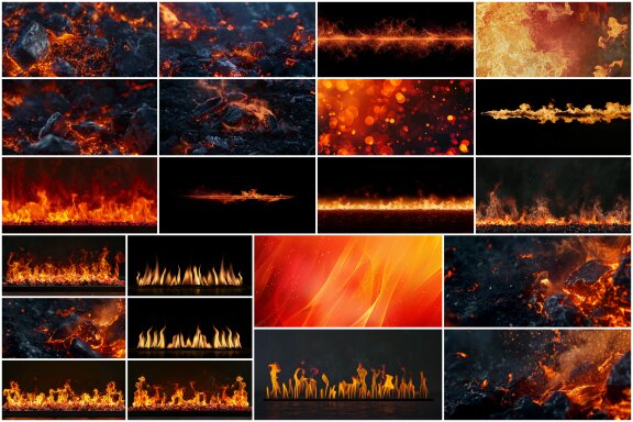 250+ Fire & Flames Background Animations Video Scenes
