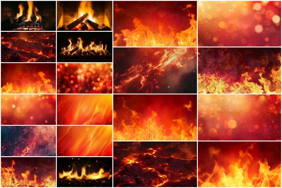 250+ Fire & Flames Background Animations Video Scenes