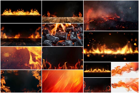 250+ Fire & Flames Background Animations Video Scenes