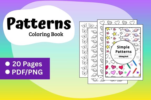 20 Pages Patterns Coloring Book