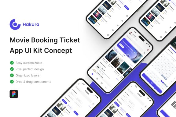 Hakura - Movie Booking Ticket App UI Kit