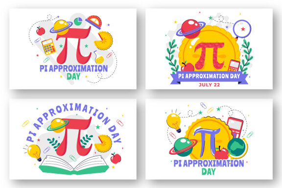 10 Pi Approximation Day Illustration