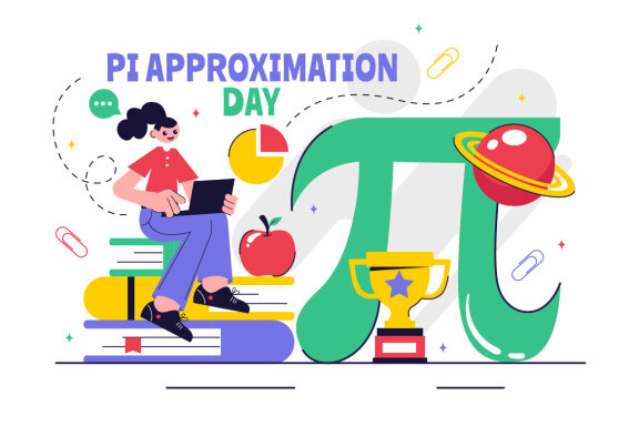 10 Pi Approximation Day Illustration