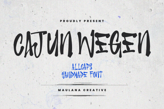 Cajun Wegen All Caps Handmade Font