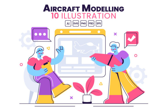 10 Aircraft Model Crafting Illustration