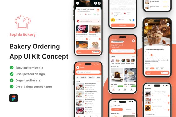 Sophie Bakery - Bakery Ordering App UI Kit