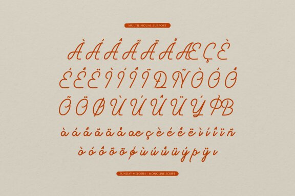 Sunday Melodia | Monoline Script Font