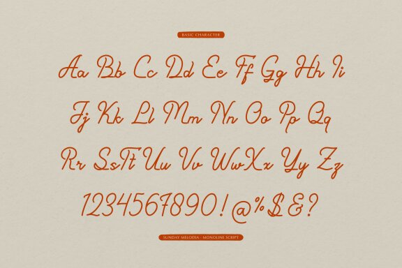 Sunday Melodia | Monoline Script Font