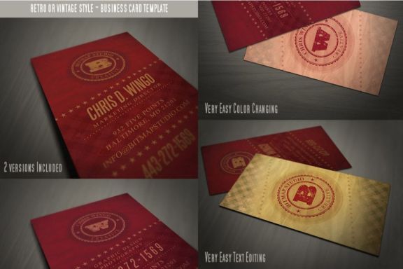 Retro Business Card Template 05