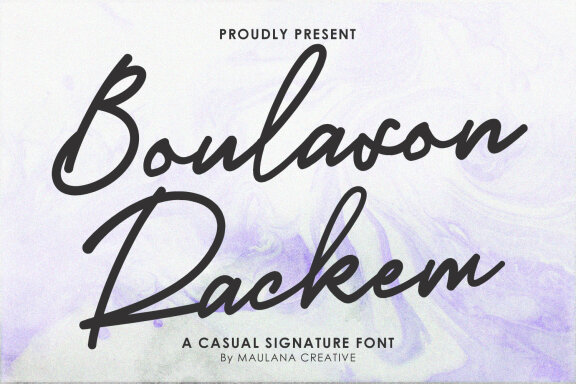 Boulason Rackem Casual Monoline Signature Font