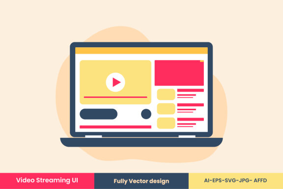 Modern Video Streaming UI Vector Concept Design