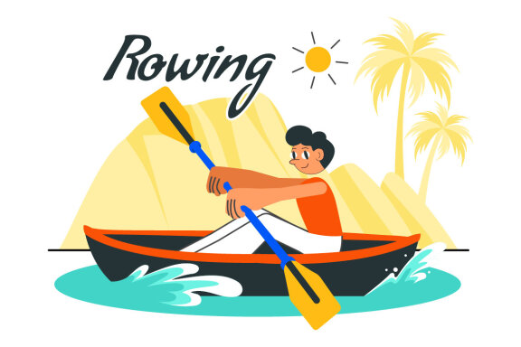 10 Rowing and Canoeing Illustration