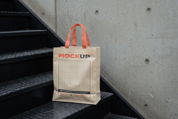 Bag on Stairs Mockups