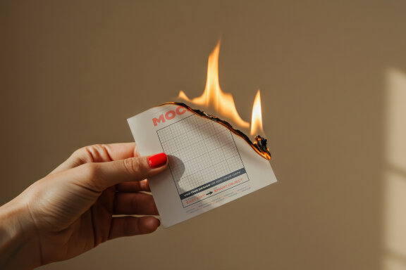Paper Set on Fire Mockup