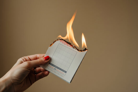 Paper Set on Fire Mockup