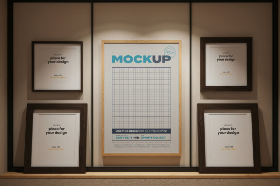 Poster Mockups on Shop Window