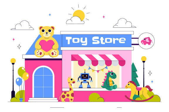 10 Toy Store Vector Illustration