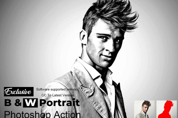 Exclusive B & W Portrait Photoshop Action