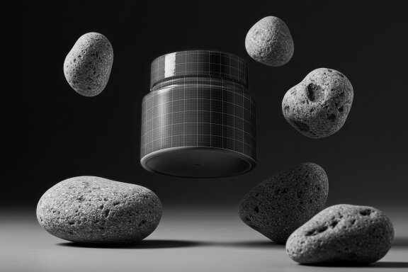 Cosmetic Jar Floating Mockups with Stones