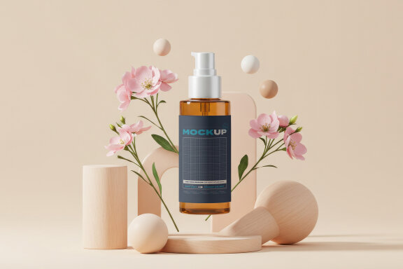 Spray Bottle Cosmetic Label Mockups