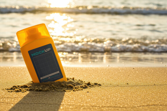 Sunscreen Label Packaging Bottle Mockups
