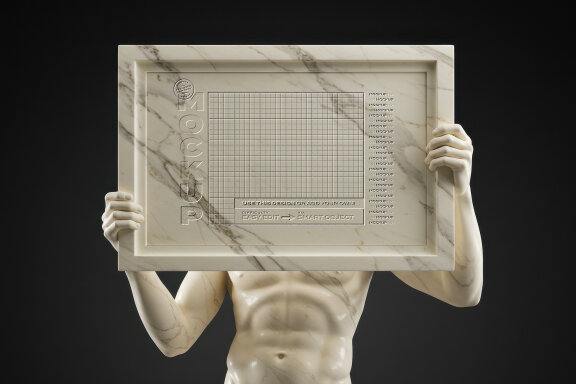 Statues Holding Poster Frame Mockups