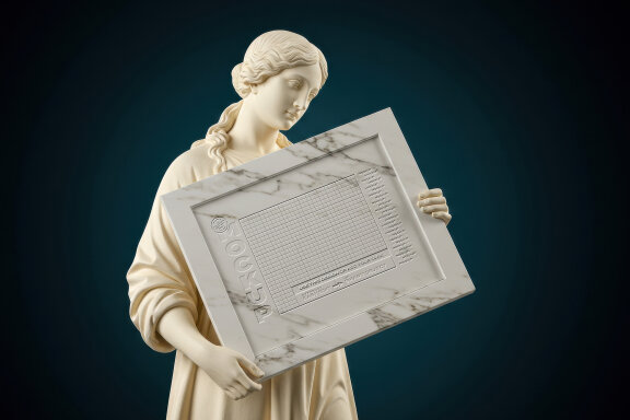 Statues Holding Poster Frame Mockups