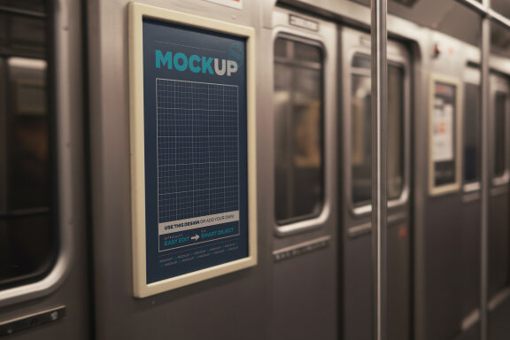 Subway Train Sign Mockups
