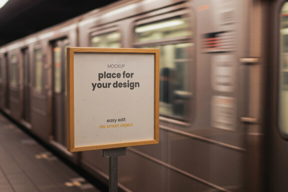 Subway Train Sign Mockups