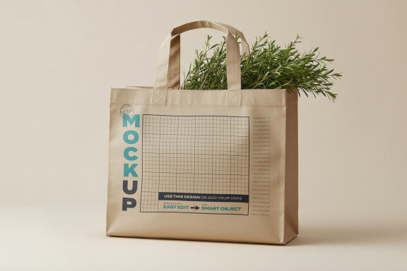 Tote Fabric Market Bag Mockups