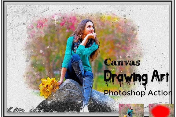 Canvas Drawing Art Photoshop Action