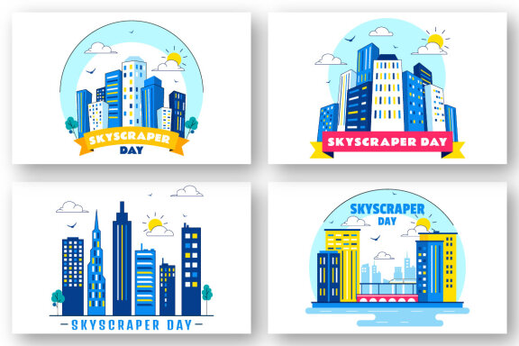 10 Skyscraper Day Illustration