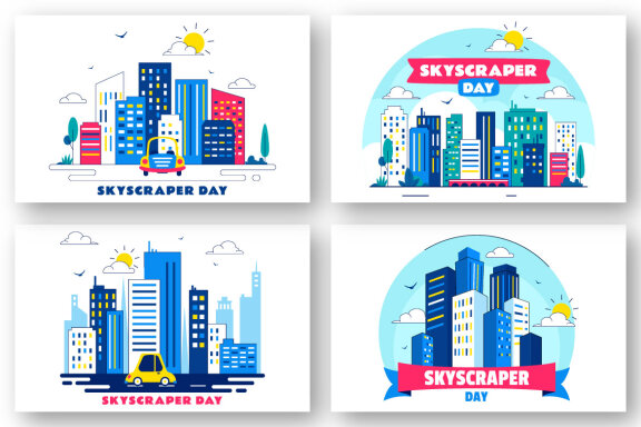 10 Skyscraper Day Illustration