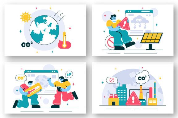12 Carbon Dioxide or CO2 Illustration