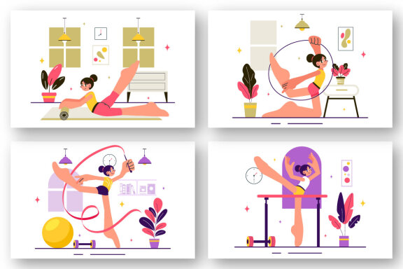 10 Rhythmic Gymnastics Illustration