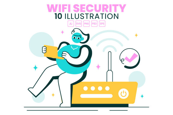 10 WiFi Security Wireless Technology Illustration
