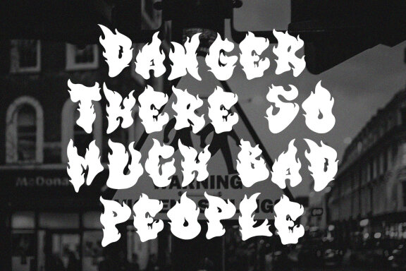 Flamezinna All Caps Flame Display Font