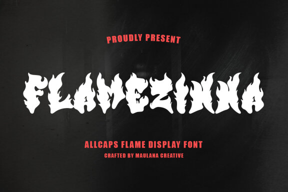 Flamezinna All Caps Flame Display Font