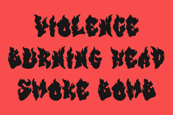 Flamezinna All Caps Flame Display Font